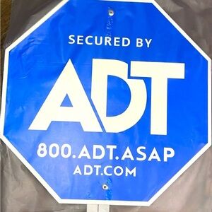 NWT ADT Home Security Services Protected by ADT (blue yard sign and yard stake)